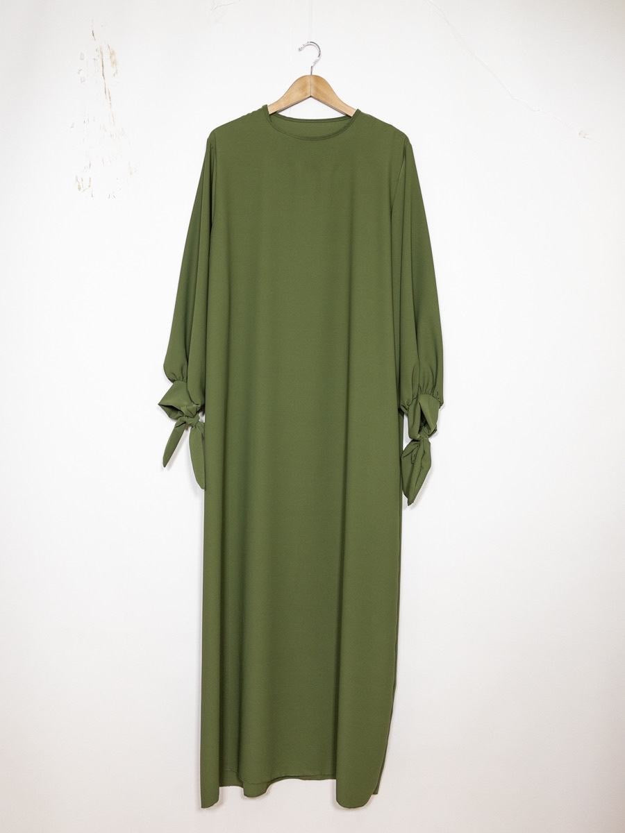 Abaya mit Schleifenärmel - Khaki