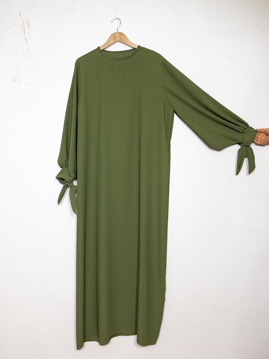 Abaya mit Schleifenärmel - Khaki