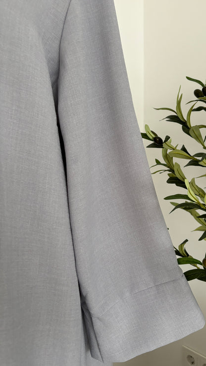 leinenoptik abaya hellblau/grau