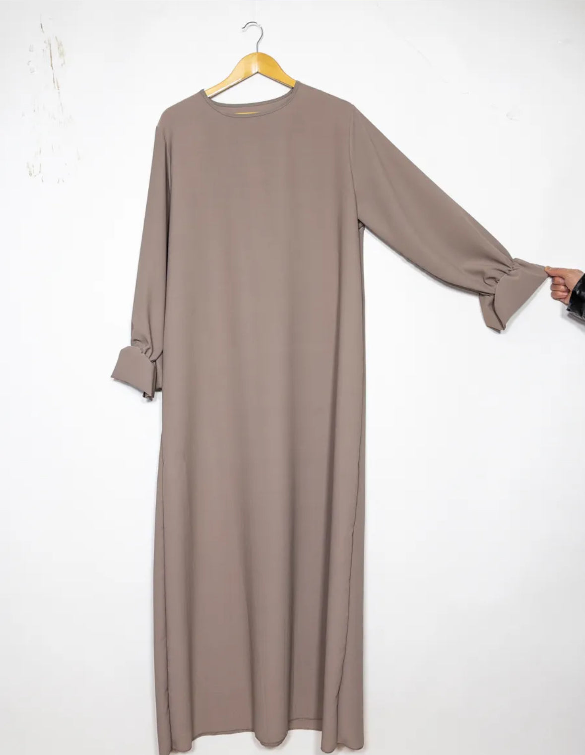 abaya aus medina-seide taupe